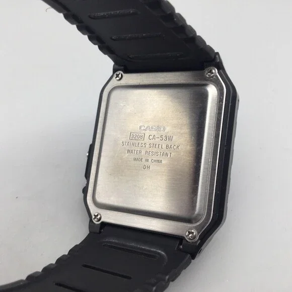 Vintage Casio CA-53W Calculator Watch Digital Alarm Chrono 34mm